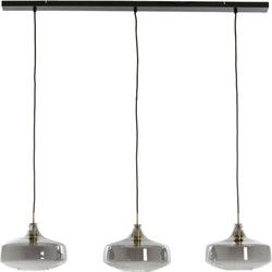 Light & Living - hanglamp - Solna - zwart - glas - grote eettafellamp - E27 - 2980012
