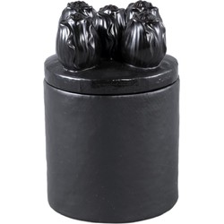 PTMD Bloempot Krystine - 15x15x21 cm - Keramiek - Zwart