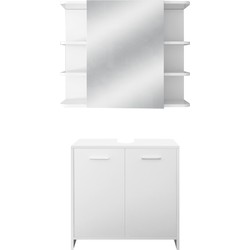 Badkamermeubelset 2-delig moderne stijl wit hout ML-Design