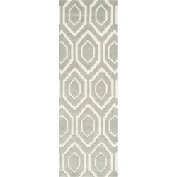 Safavieh Contemporary Indoor Hand Tufted Area Rug, Chatham Collection, CHT731, in Grey & Ivory, 69 X 213 cm