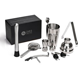 Decopatent® PRO Cocktail Set 10-delig - Rvs Barset met Shaker - Maatbeker - Stamper Zeef - Mixer - Cocktailshaker