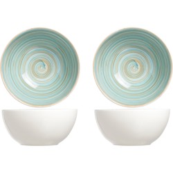 2x stuks rond schaaltje/kommetje Turbolino blauw 14,5 cm - Kommetjes