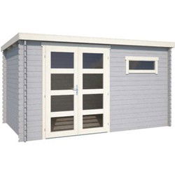 Blokhut Timian 380x230 Platinum Grey-Wit
