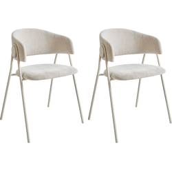 Beliani ALANSON - Eetkamerstoel-Beige-Chenille