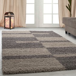 Tapijtenloods Gala Shaggy vloerkleed Taupe Hoogpolig- 160x230 CM