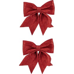 4x stuks decoratie strikken rood 30 x 35 cm - Kersthangers