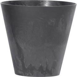 Kunststof bloempot/plantenpot betonlook 25 cm antraciet grijs - Plantenpotten