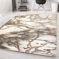 Alba Modern Beige vloerkleed - Marmer Design