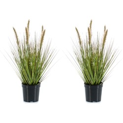 Set van 2x stuks kunstplanten groen gras sprieten 45 cm. - Kunstplanten