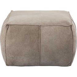 PTMD Poef Marieke - 60x40x60 cm - Suede - Taupe