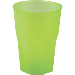 Santex drinkglazen frosted - groenA - 6xA - 420 ml - onbreekbaar kunststof - Cocktailglazen - Drinkglazen