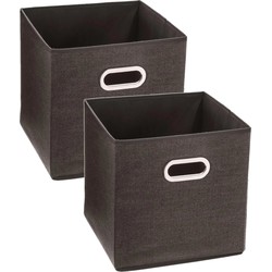 Set van 2x stuks opbergmand/kastmand 29 liter bruin linnen 31 x 31 x 31 cm - Opbergmanden