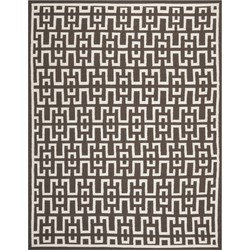 Safavieh Contemporary Indoor Flatweave Area Rug, Dhurrie Collection, DHU621, in Chocolate & Ivory, 183 X 274 cm