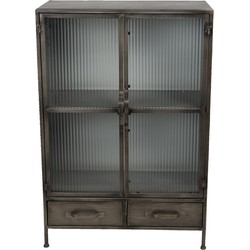 Clayre & Eef Vitrinekast  60x29x89 cm Bruin Ijzer Rechthoek Opbergkast