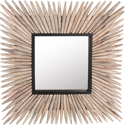 SASABE - Wandspiegel - Lichtgrijs - Hout