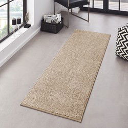 Loper Laagpolig Velours Vloerkleed - Designer Pure - Taupe / Creme - 80x150 cm