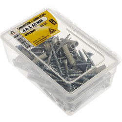 Schroef 6mm plug 4.0x50mm verz 50st