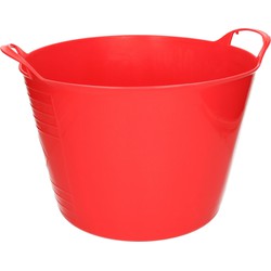 Flexibele emmer - rood - 15 liter - kunststof - 35 x 29 cm - Wasmanden