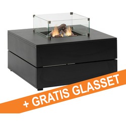 Cosi Fires Cosipure lounge vuurtafel 100 cm zwart - black top met gratis glasset