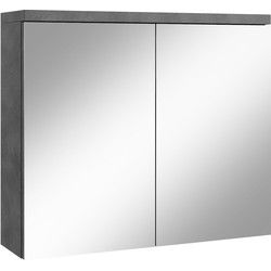 Badplaats Spiegelkast Toledo 80 x 20 x 60 cm - Donker Grijs - Badkamerkast Badkamer