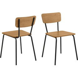 Eetkamerstoel - Naturel - Zithoogte 45cm - Tjorna - Set van 4