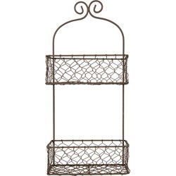Clayre & Eef Mandenrek 20x12x45 cm Bruin Metaal