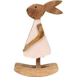 Clayre & Eef Beeld Konijn 17x7x30 cm Bruin Hout Woonaccessoires