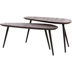 Light & Living - Salontafel VIEJO - 84x39x39cm - Bruin - Set van 2