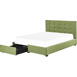 Beliani ROCHELLE - Tweepersoonsbed-Groen-Polyester