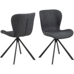 Eetkamerstoel Donkergrijs - Draaibaar - 47x53x81cm - Zaria - Set van 2