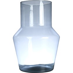 Hakbijl Glass Bloemenvaas Evie - transparant - eco glas - D28 x H40 cm - hoekige vaas - Vazen