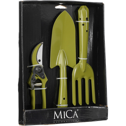 Mica Decorations Tuingereedschap - Set van 3 - Metaal - Groen