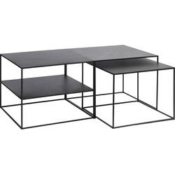 Salontafel Zwart - Set van 2 - Metaal - Tafel Pebble