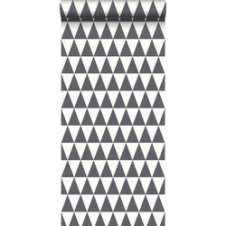 ESTAhome behang grafisch geometrische driehoeken zwart en wit
