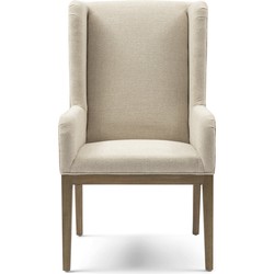 Riviera Maison Ascot Dining Armchair, chenille jacquard, glossy flax