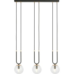 retro hanglamp Sanna Zwart 3-lichts