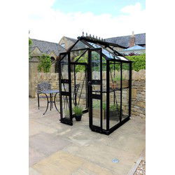 Birdlip 44, zwart gecoat, veiligheidsglas 3mm