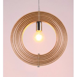 Groenovatie Ring Houten Design Hanglamp, E27 Fitting, ⌀50cm, Naturel