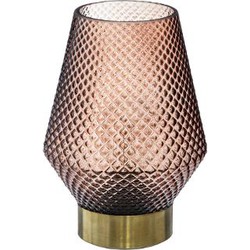 LED-lamp Pink - Amber Bruin - Goud - Werkt op batterijen (incl. lamp) -  Ø12 x17 cm