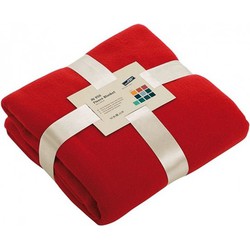 Fleece woondeken/woonplaid rood 130 x 170 cm - Plaids