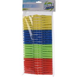 Ultra Clean Wasknijpers - 100x - kunststof - gekleurd - 8 cm - Knijpers