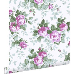 ESTAhome behang rozen paars - 53 cm x 10,05 m - 138110