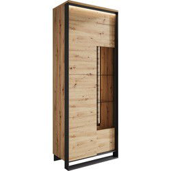 Meubella - Vitrinekast Quincy - Eiken - 76 cm