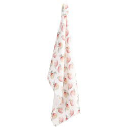 Clayre & Eef Theedoek  50x70 cm Rood Wit Katoen Appel Keukenhanddoek