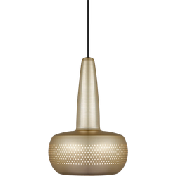 Clava hanglamp brushed brass - met koordset zwart - Ø 21,5 cm