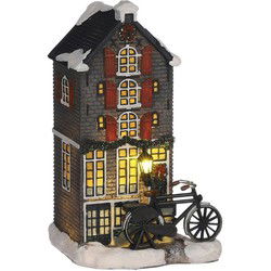 Dutch canal house battery operated - l11xw9,5xh18,5cm