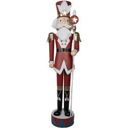 Clayre & Eef Kerstdecoratie Beeld Notenkraker Rood Metaal