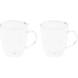 2x stuks Dubbelwandige koffie/espresso/whiskey glazen transparant 270 ml - Koffie- en theeglazen