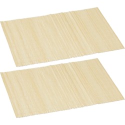 4x stuks rechthoekige bamboe placemats beige 30 x 45 cm - Placemats
