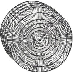 Set van 4x stuks ronde Placemats metallic zilver look diameter 38 cm - Placemats